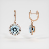 1.79 Ct.Tw. Gemstone Earrings, 14K Rose Gold 2