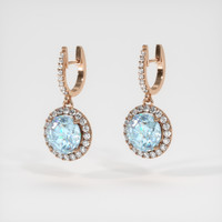1.79 Ct.Tw. Gemstone Earrings, 14K Rose Gold 3
