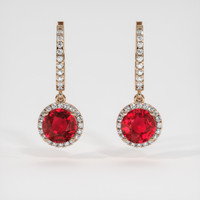 1.82 Ct.Tw. Ruby Earrings, 14K Rose Gold 1