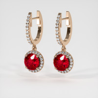 1.82 Ct.Tw. Ruby Earrings, 14K Rose Gold 3
