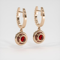 <span>0.95</span>&nbsp;<span class="tooltip-light">Ct.Tw.<span class="tooltiptext">Total Carat Weight</span></span> Ruby Earrings, 14K Rose Gold 4