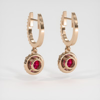 0.95 Ct.Tw. Ruby Earrings, 14K Rose Gold 4
