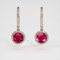 <span>1.00</span>&nbsp;<span class="tooltip-light">Ct.Tw.<span class="tooltiptext">Total Carat Weight</span></span> Ruby Earrings, 14K Rose Gold 1