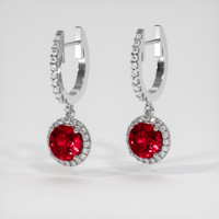 <span>1.32</span>&nbsp;<span class="tooltip-light">Ct.Tw.<span class="tooltiptext">Total Carat Weight</span></span> Ruby Earrings, 14K White Gold 3