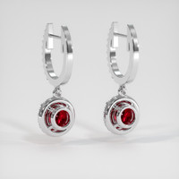 <span>1.32</span>&nbsp;<span class="tooltip-light">Ct.Tw.<span class="tooltiptext">Total Carat Weight</span></span> Ruby Earrings, 14K White Gold 4