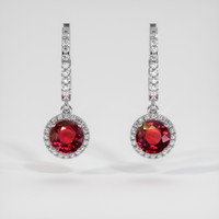 1.16 Ct.Tw. Ruby Earrings, 14K White Gold 1