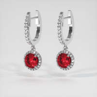<span>1.16</span>&nbsp;<span class="tooltip-light">Ct.Tw.<span class="tooltiptext">Total Carat Weight</span></span> Ruby Earrings, 14K White Gold 3