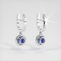 0.75 Ct.Tw. Blue Sapphire Earrings, 14K White Gold 4