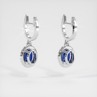 <span>4.38</span>&nbsp;<span class="tooltip-light">Ct.Tw.<span class="tooltiptext">Total Carat Weight</span></span> Blue Sapphire Earrings, 14K White Gold 4