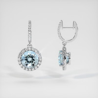 1.79 Ct.Tw. Gemstone Earrings, 14K White Gold 2
