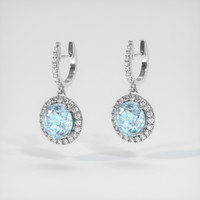 1.79 Ct.Tw. Gemstone Earrings, 14K White Gold 3