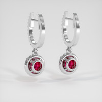 0.95 Ct.Tw. Ruby Earrings, 14K White Gold 4
