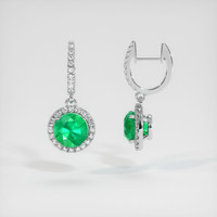 Emerald Earrings 0.64 Ct.Tw.Total Carat Weight, 18K White Gold Preview