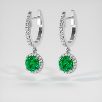 1.07 Ct.Tw. Emerald Earrings, 18K White Gold 3