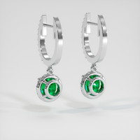 1.07 Ct.Tw. Emerald Earrings, 18K White Gold 4