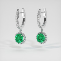 <span>0.64</span>&nbsp;<span class="tooltip-light">Ct.Tw.<span class="tooltiptext">Total Carat Weight</span></span> Emerald Earrings, 18K White Gold 3