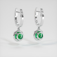 <span>0.64</span>&nbsp;<span class="tooltip-light">Ct.Tw.<span class="tooltiptext">Total Carat Weight</span></span> Emerald Earrings, 18K White Gold 4