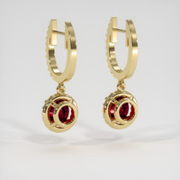 <span>0.71</span>&nbsp;<span class="tooltip-light">Ct.Tw.<span class="tooltiptext">Total Carat Weight</span></span> Ruby Earrings, 14K Yellow Gold 4