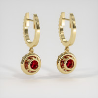 <span>0.69</span>&nbsp;<span class="tooltip-light">Ct.Tw.<span class="tooltiptext">Total Carat Weight</span></span> Ruby Earrings, 14K Yellow Gold 4