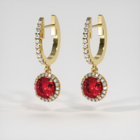 1.16 Ct.Tw. Ruby Earrings, 14K Yellow Gold 3