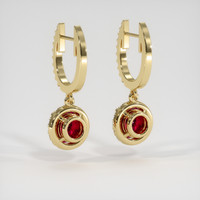 <span>0.74</span>&nbsp;<span class="tooltip-light">Ct.Tw.<span class="tooltiptext">Total Carat Weight</span></span> Ruby Earrings, 14K Yellow Gold 4