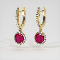 <span>0.50</span>&nbsp;<span class="tooltip-light">Ct.Tw.<span class="tooltiptext">Total Carat Weight</span></span> Ruby Earrings, 14K Yellow Gold 3