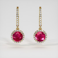 <span>1.00</span>&nbsp;<span class="tooltip-light">Ct.Tw.<span class="tooltiptext">Total Carat Weight</span></span> Ruby Earrings, 14K Yellow Gold 1