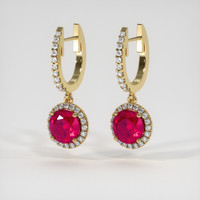 <span>1.00</span>&nbsp;<span class="tooltip-light">Ct.Tw.<span class="tooltiptext">Total Carat Weight</span></span> Ruby Earrings, 14K Yellow Gold 3