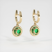 <span>0.68</span>&nbsp;<span class="tooltip-light">Ct.Tw.<span class="tooltiptext">Total Carat Weight</span></span> Emerald Earrings, 18K Yellow Gold 4