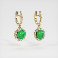 1.51 Ct.Tw. Emerald Earrings, 18K Yellow Gold 3