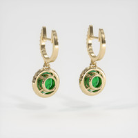 1.51 Ct.Tw. Emerald Earrings, 18K Yellow Gold 4