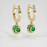 1.07 Ct.Tw. Emerald Earrings, 18K Yellow Gold 4