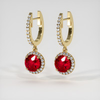 1.82 Ct.Tw. Ruby Earrings, 18K Yellow Gold 3
