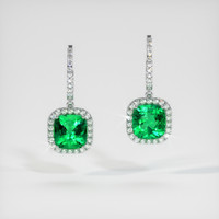 Emerald Earrings 5.37 Ct.Tw.Total Carat Weight, Platinum 950 Preview