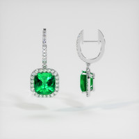 Emerald Earrings 5.37 Ct.Tw.Total Carat Weight, Platinum 950 Preview