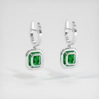 Emerald Earrings 5.37 Ct.Tw.Total Carat Weight, Platinum 950 Preview
