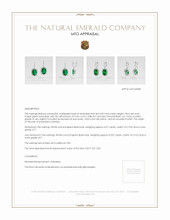 Emerald Earrings 3.00 Ct.Tw.Total Carat Weight, Platinum 950 Appraisal