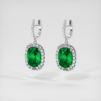 Emerald Earrings 3.00 Ct.Tw.Total Carat Weight, Platinum 950 Preview