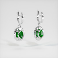 <span>2.10</span>&nbsp;<span class="tooltip-light">Ct.Tw.<span class="tooltiptext">Total Carat Weight</span></span> Emerald Earrings, Platinum 950 4