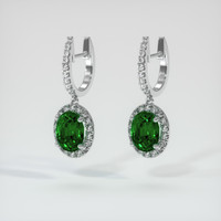 3.40 Ct.Tw. Gemstone Earrings, Platinum 950 3