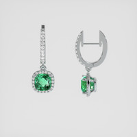 <span>1.71</span>&nbsp;<span class="tooltip-light">Ct.Tw.<span class="tooltiptext">Total Carat Weight</span></span> Emerald Earrings, Platinum 950 2