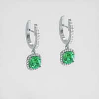 <span>1.71</span>&nbsp;<span class="tooltip-light">Ct.Tw.<span class="tooltiptext">Total Carat Weight</span></span> Emerald Earrings, Platinum 950 3