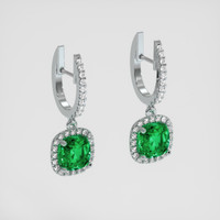 <span>1.90</span> <span class="tooltip-light">Ct.Tw.<span class="tooltiptext">Total Carat Weight</span></span> Emerald Earrings, Platinum 950 3