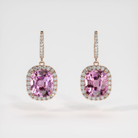 7.48 Ct.Tw. Gemstone Earrings, 14K Rose Gold 1