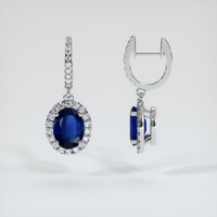 <span>2.57</span>&nbsp;<span class="tooltip-light">Ct.Tw.<span class="tooltiptext">Total Carat Weight</span></span> Sapphire Earrings, 14K White Gold 2