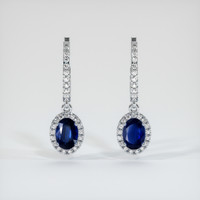 <span>1.62</span>&nbsp;<span class="tooltip-light">Ct.Tw.<span class="tooltiptext">Total Carat Weight</span></span> Sapphire Earrings, 14K White Gold 1