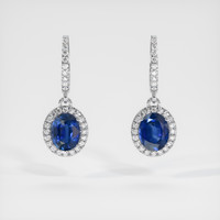 <span>4.38</span>&nbsp;<span class="tooltip-light">Ct.Tw.<span class="tooltiptext">Total Carat Weight</span></span> Sapphire Earrings, 14K White Gold 1