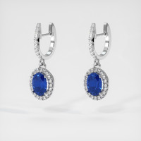 <span>4.38</span>&nbsp;<span class="tooltip-light">Ct.Tw.<span class="tooltiptext">Total Carat Weight</span></span> Sapphire Earrings, 14K White Gold 3