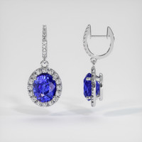 <span>3.24</span>&nbsp;<span class="tooltip-light">Ct.Tw.<span class="tooltiptext">Total Carat Weight</span></span> Sapphire Earrings, 14K White Gold 2