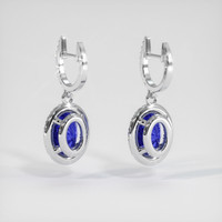 3.24 Ct.Tw. Blue Sapphire Earrings, 14K White Gold 4
